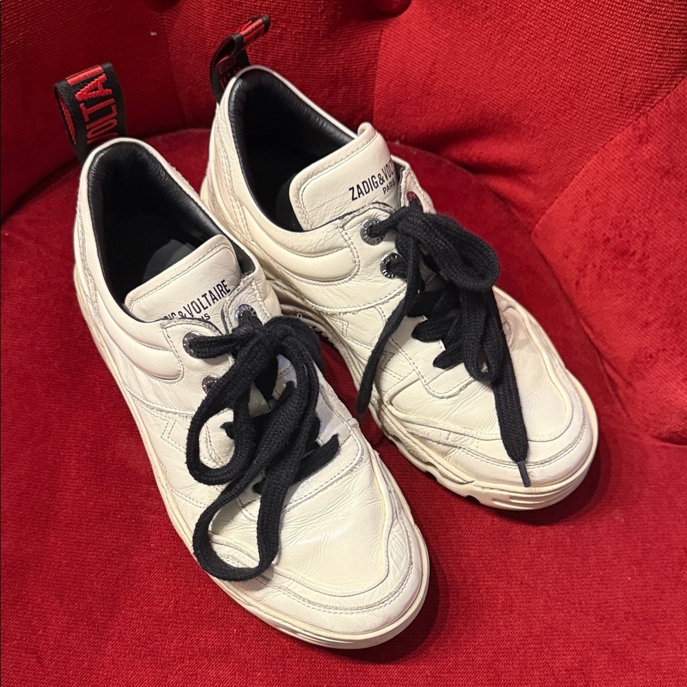 Zadig & Voltaire White Sneakers with Black Laces